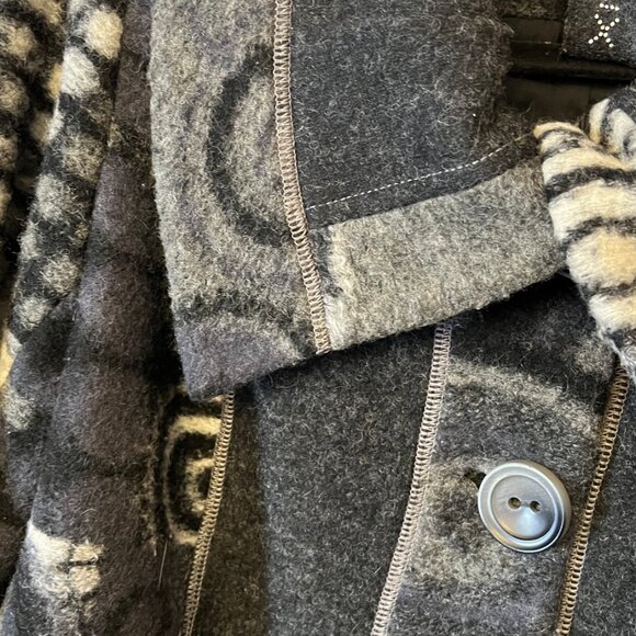 VEX Collection Geometric Boiled Wool Blend Button-Front Jacket - Picture 7 of 14